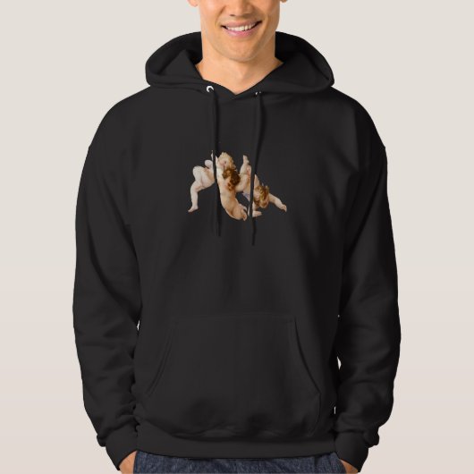 Three angel  motif cute angel hoodie painting art パーカ (正面)