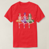 Three Ballet Skeleton Dancer Funny Halloween Costu Tシャツ (デザイン正面)