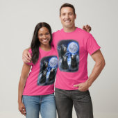 Three Black Bear Moon 3 Wild Bears Gazing At The M Tシャツ (ユニセックス)