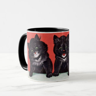 Three Black Kittens絵を描's by Louis Wain マグカップ
