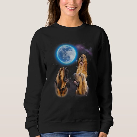 Three Bloodhound Howling At Moon Dog Costume スウェットシャツ (正面)