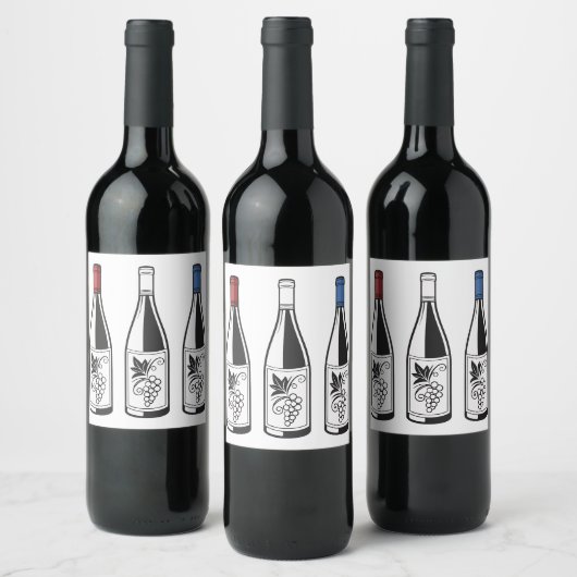 Three Bottles Food and Beverage Label Set ワインラベル (ボトル)