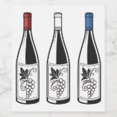 Three Bottles Food and Beverage Label Set ワインラベル (シングルラベル)