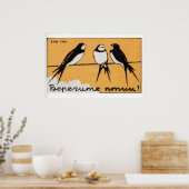 Three Brids - Matchbox Print - Aesthetic Wall Art ポスター (キッチン)