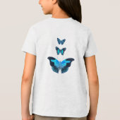 Three Bright Blue Vintage Butterflies Tshirt トライブレンドＴシャツ (裏面)
