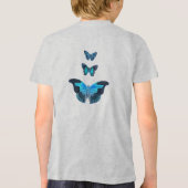 Three Bright Blue Vintage Butterflies Tshirt トライブレンドＴシャツ (裏面)