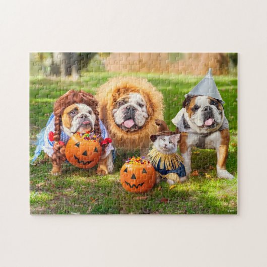 Three Bulldogs in Costumes ジグソーパズル (横)