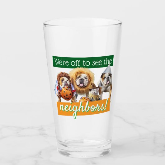 Three Bulldogs in Costumes タンブラーグラス (正面)