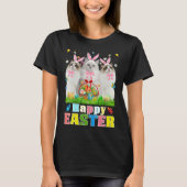 Three Bunny Ragdoll Cats & Easter Egg Basket Easte Tシャツ (正面)
