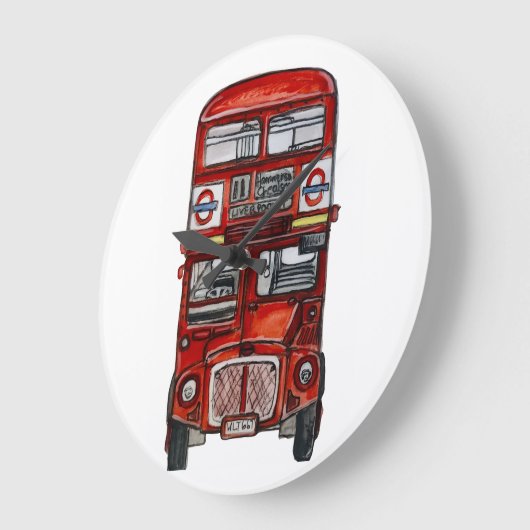 Three Buses ラージ壁時計 (傾斜)