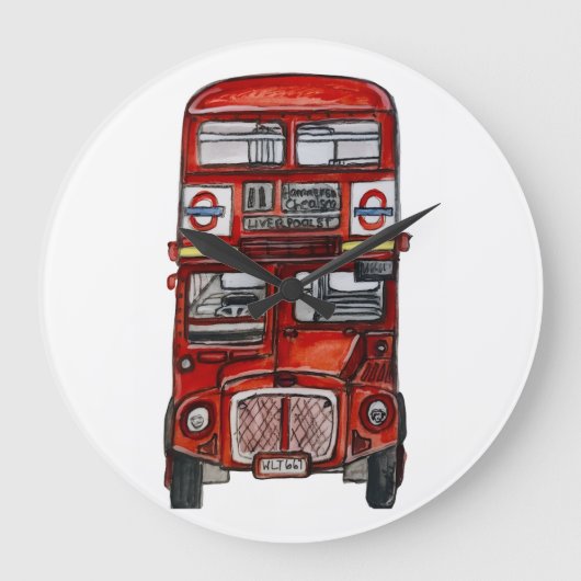 Three Buses ラージ壁時計 (正面)