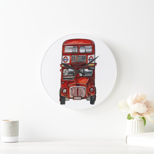 Three Buses ラージ壁時計 (ホーム)