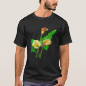 Three Calla Lilies Black Outline Tシャツ (正面)