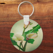 Three Calla Lilies Stunning Botanical Acrylic キーホルダー (正面)
