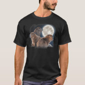 Three Capybaras And Moon  Capybara Tシャツ (正面)