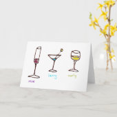 Three Cartoon Drinks Stooges Folded Greeting Card カード (黄色い花)