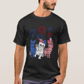 Three Cat 4th Of July American Flag Patriotic Cat Tシャツ (正面)