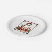 Three Cat Funny Christmas Cat Ugly Xmas Sweater Me ペーパープレート (アングル)