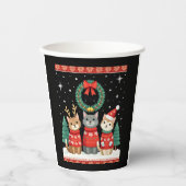 Three Cat Funny Christmas Cat Ugly Xmas Sweater Me 紙コップ (正面)