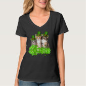 Three Cat St Patricks Day Kitten  Irish Tシャツ (正面)