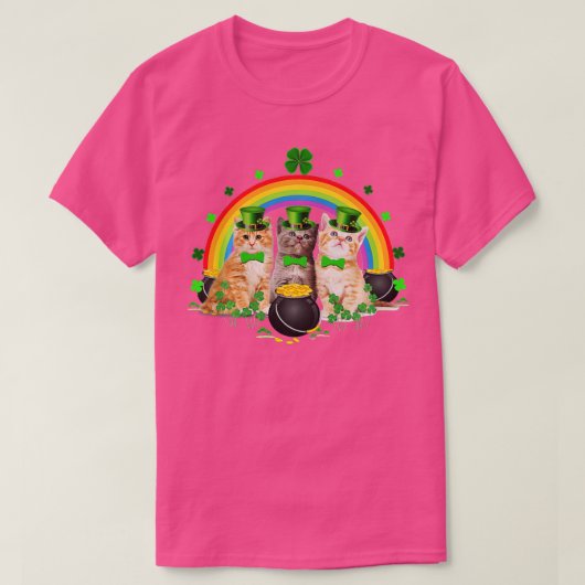 Three Cat St Patricks Day Kitty Kitten Lover Iris Tシャツ (デザイン正面)