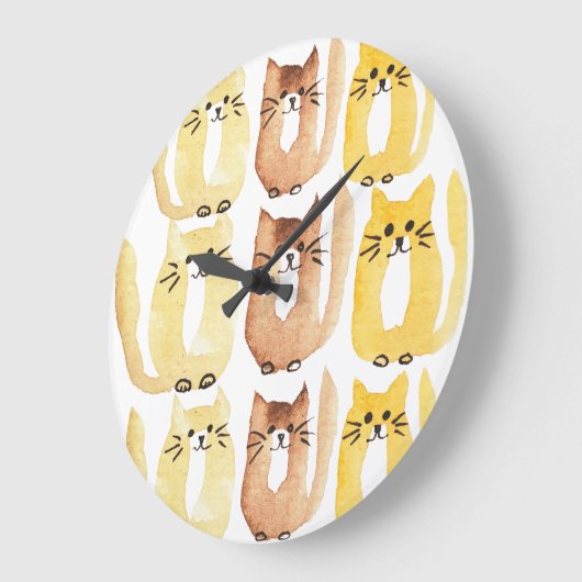 Three Cats ラージ壁時計 (傾斜)