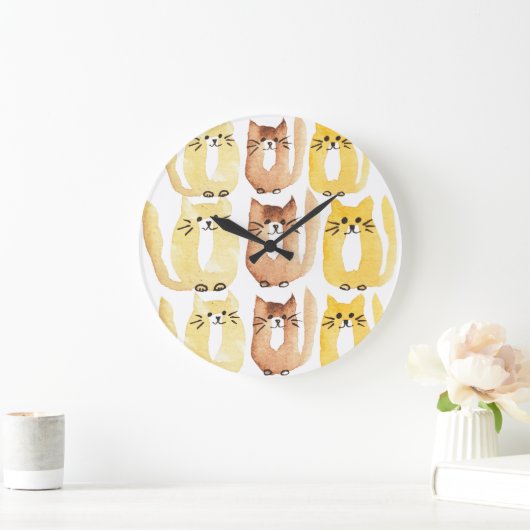 Three Cats ラージ壁時計 (ホーム)