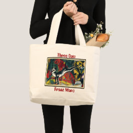 Three Cats by Franz Marc - Canvas Tote Bag ラージトートバッグ