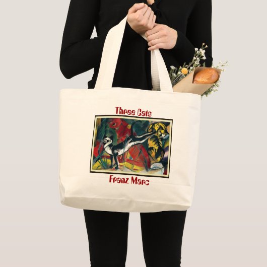 Three Cats by Franz Marc - Canvas Tote Bag ラージトートバッグ (正面(商品))