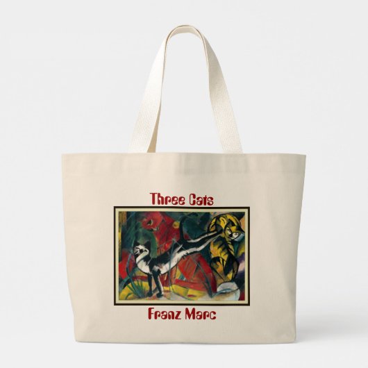 Three Cats by Franz Marc - Canvas Tote Bag ラージトートバッグ (裏面)