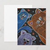 Three cats illustration ノートカード (正面/裏面)