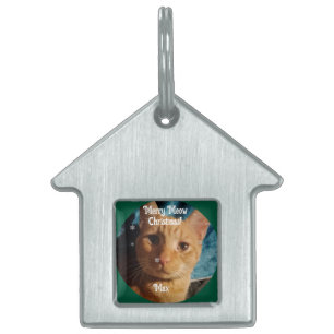 Three Cats Photos, Personalized Christmas ペットネームタグ
