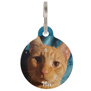 Three Cats Photos, Personalized Christmas ペット ネームタグ