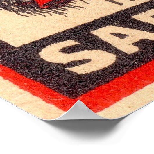 Three Cats Safety Matches Label ポスター (角)