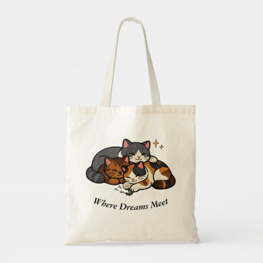 Three Cats Where Dreams Meet トートバッグ (裏面)