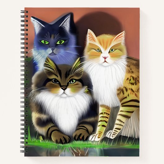 Three Cats with an Attitation Journal ノートブック (正面)