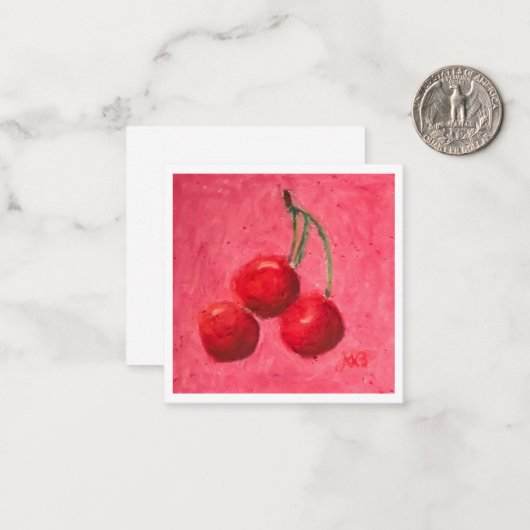 Three Cherries ノートカード (正面/裏面インサイチュ)