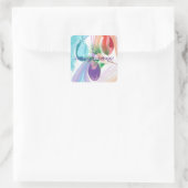 Three Christmas Balls Happy Holidays Stickers スクエアシール (バッグ)