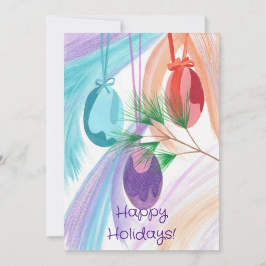 Three Christmas Balls Holiday greeting cards シーズンカード (正面)
