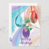 Three Christmas Balls Holiday greeting cards シーズンカード (正面/裏面)