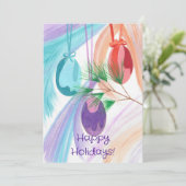 Three Christmas Balls Holiday greeting cards シーズンカード (スタンド正面)