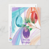 Three Christmas Balls Holiday postcards シーズンポストカード (正面/裏面)