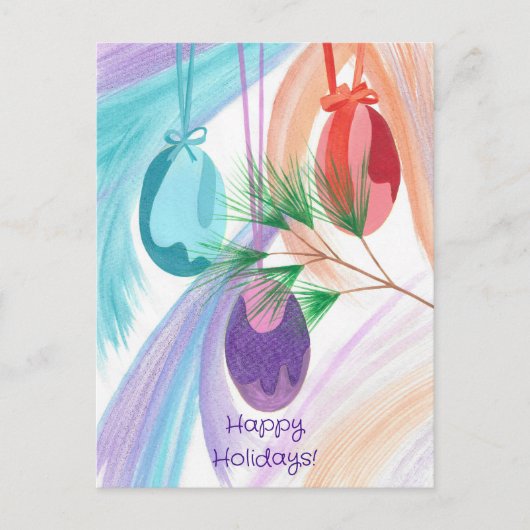 Three Christmas Balls Holiday postcards シーズンポストカード (正面)