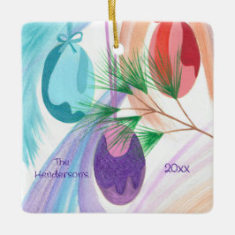 Three Christmas Balls, personalized ornaments セラミックオーナメント