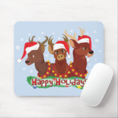 Three Christmas Deer マウスパッド (マウス)