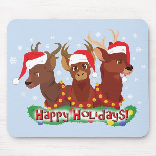 Three Christmas Deer マウスパッド (正面)