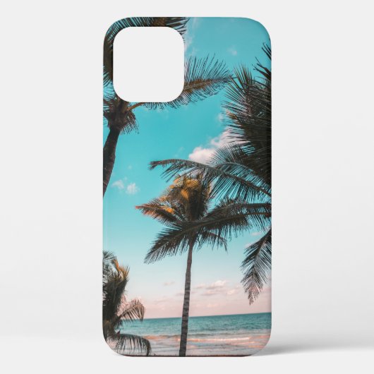 Three coconut trees on seashore Case-Mate iPhoneケース (裏面)