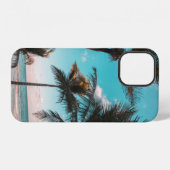 Three coconut trees on seashore iPhoneケース (裏面横)
