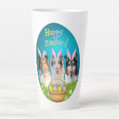 Three Collie Easter latte mug カフェラテマグ (正面)