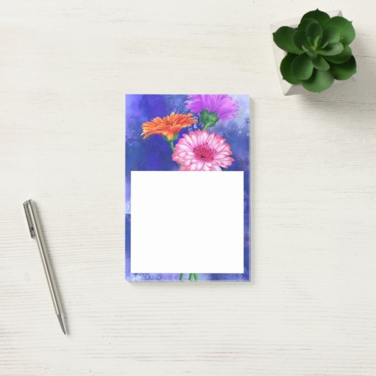 Three Color Gerberas Post it Notes ポストイット (オフィス)
